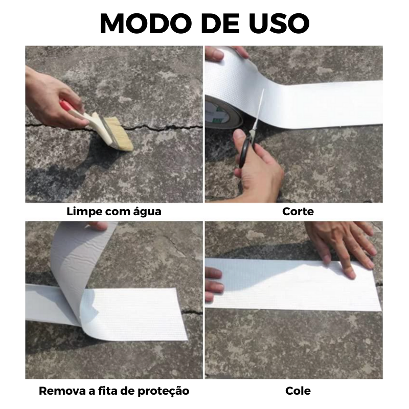 Super Fita Impermeável - Fita Adesiva Resistente à Água para Reparos Rápidos