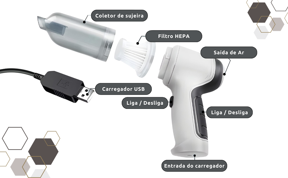 Aspirador de Pó Portatil 4 em 1 Master Cleaner - FRETE GRÁTIS