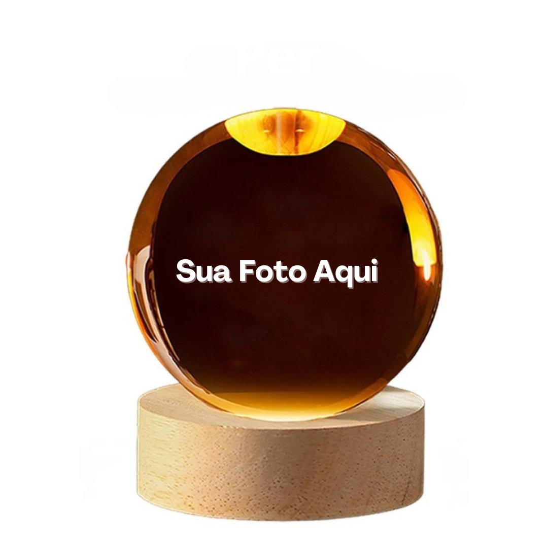 Luminária de Mesa Led Bola de Cristal - Elegância e Sofisticação para Sua Casa