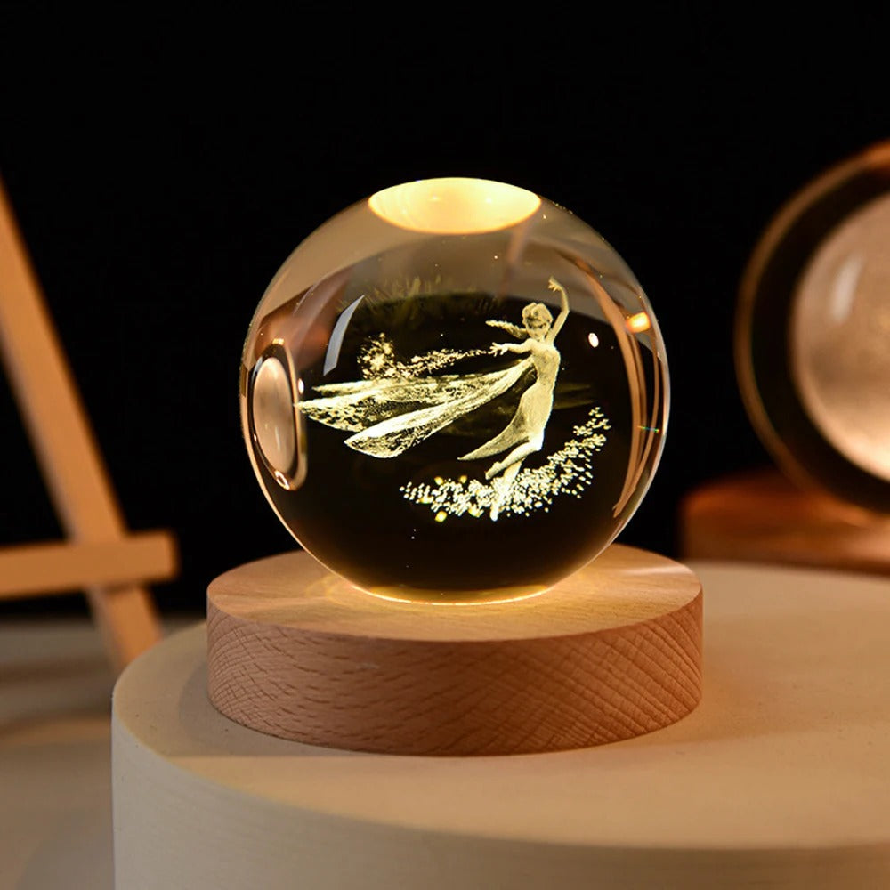 Luminária de Mesa Led Bola de Cristal - Elegância e Sofisticação para Sua Casa