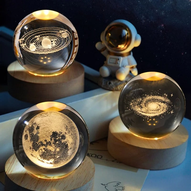 Luminária de Mesa Led Bola de Cristal - Elegância e Sofisticação para Sua Casa
