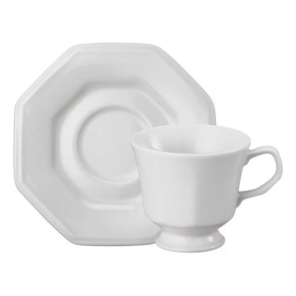 Aparelho De Jantar E Chá 20 Peças Prisma Porcelana Schmidt