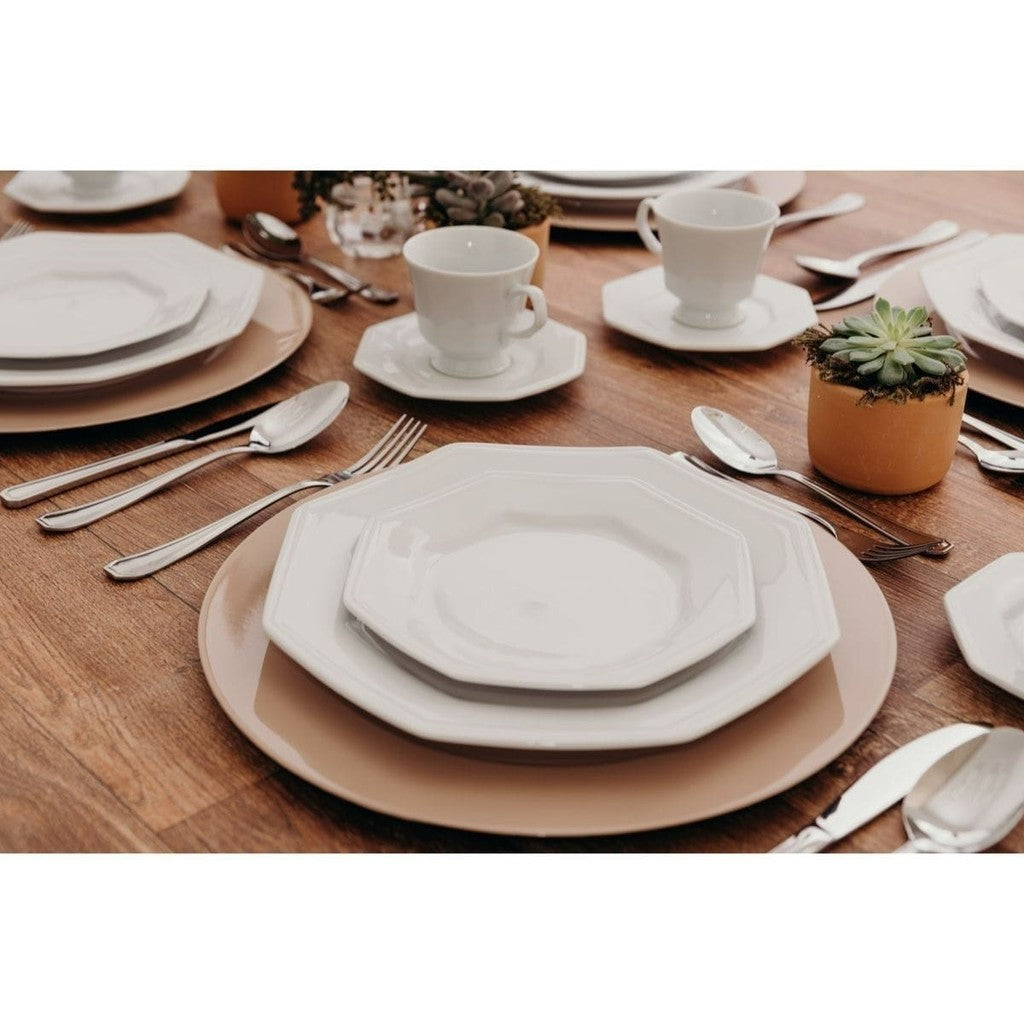 Aparelho De Jantar E Chá 20 Peças Prisma Porcelana Schmidt