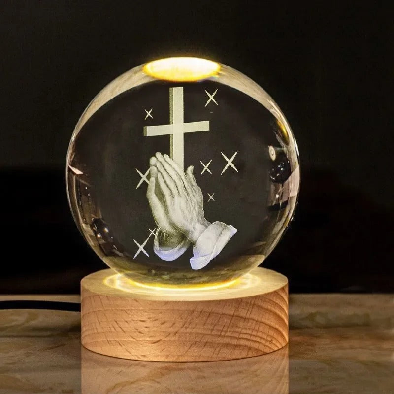 Luminária de Mesa Led Bola de Cristal - Elegância e Sofisticação para Sua Casa