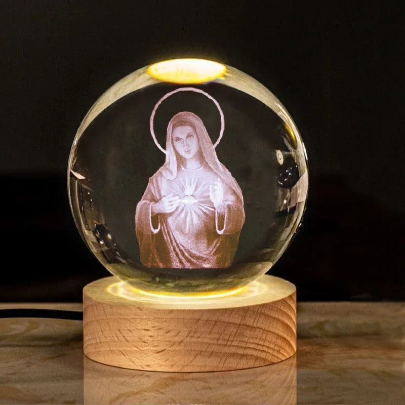 Luminária de Mesa Led Bola de Cristal - Elegância e Sofisticação para Sua Casa