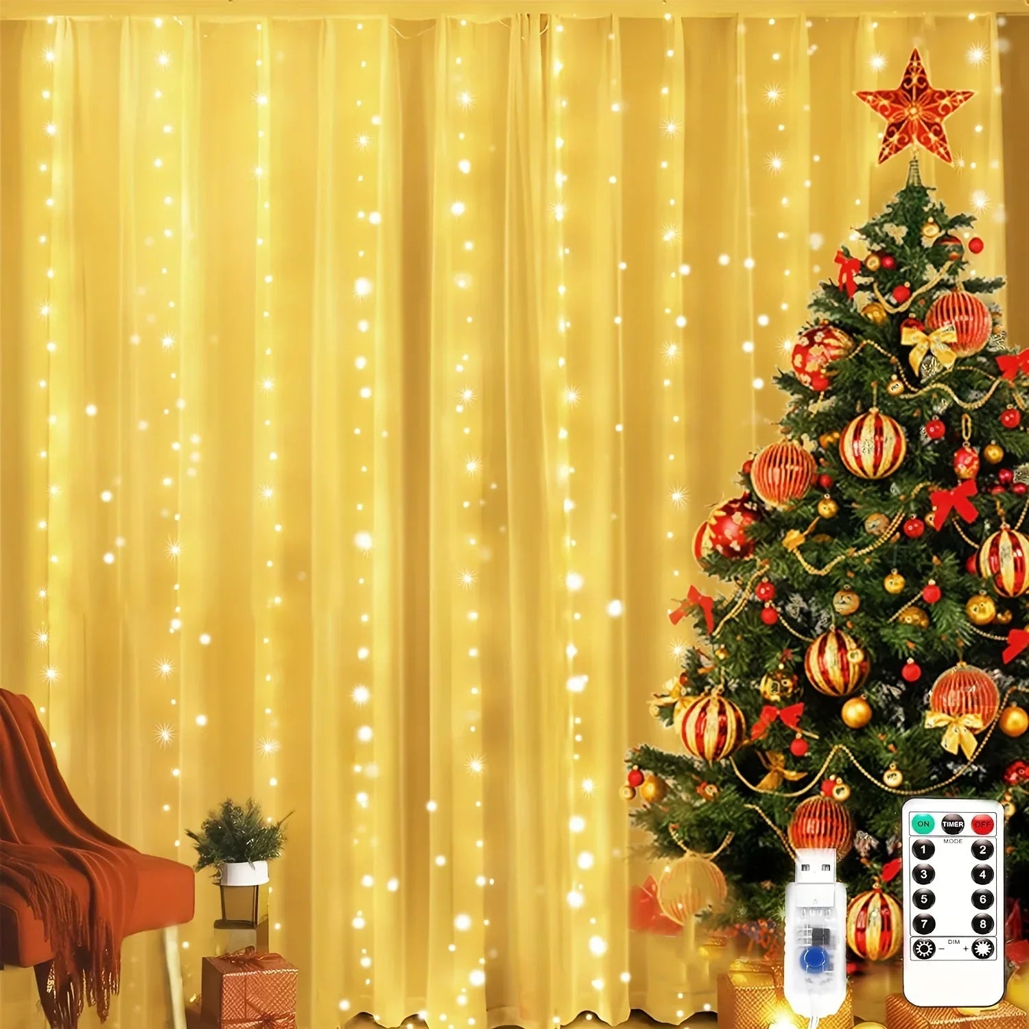 Cortinas de Luzes em Led com controle remoto