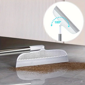 Vassoura Mágica 2 em 1 com Raspador de Silicone- Limpeza Eficiente e Sem Esforço