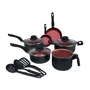 Jogo de Panelas Elegance Antiaderente Teflon 9 Peças Tampa Vidro