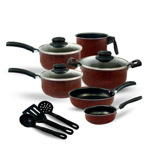 Jogo de Panelas Elegance Antiaderente Teflon 9 Peças Tampa Vidro