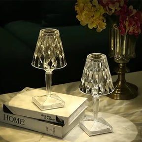 Luminária Mini Abajur Cristal Luz Led Usb