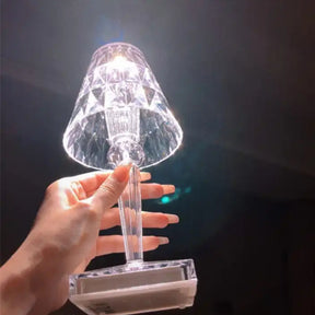 Luminária Mini Abajur Cristal Luz Led Usb
