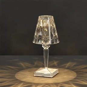 Luminária Mini Abajur Cristal Luz Led Usb