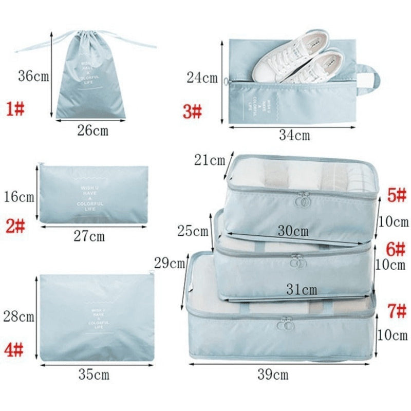 Kit 7 Bolsas Organizadoras Para Mala de Viagem STORAGE BAG - [FRETE GRATIS PARA TODO BRASIL]